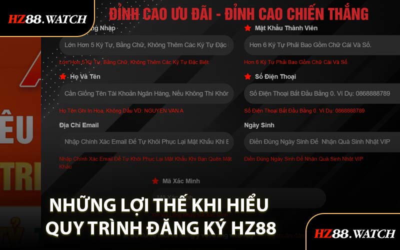 Những Lợi Thế Khi Hiểu Quy Trình Đăng Ký HZ88