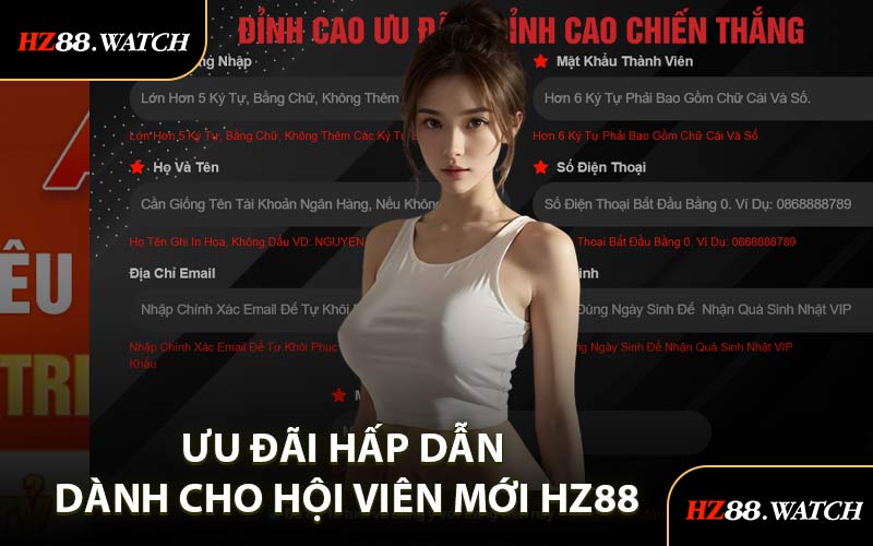 Ưu Đãi Hấp Dẫn Dành Cho Hội Viên Mới HZ88